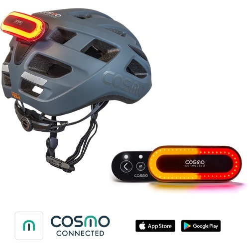 Cosmo - Road Éclairage Vélo Arrière Intelligent Et Connecté - Clignotants, Feu Stop, Detection De Chute Automatique, Partage De Trajet - Casque de vélo
