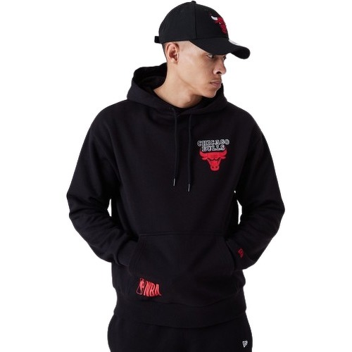 Sweat à Capuche NBA Chicago Bulls Half Logo Oversized Noir