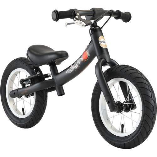 BIKESTAR - 2-en-1 Vélo Draisienne Enfants pour filles de 3 - 4 ans | Vélo sans pédales évolutive 12 pouces sportif Croissante Cadre | Noir