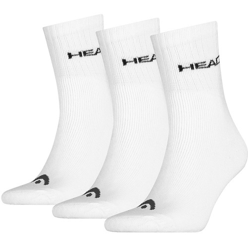 HEAD - Lot de 3 paires de chaussettes courtes blanches