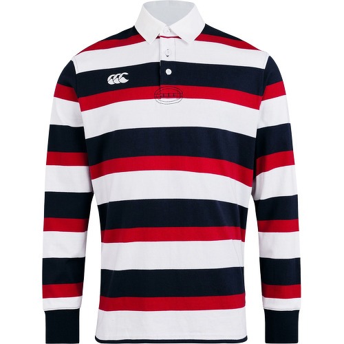 CANTERBURY - Polo Manches Longues Blanc/Noir/Rouge