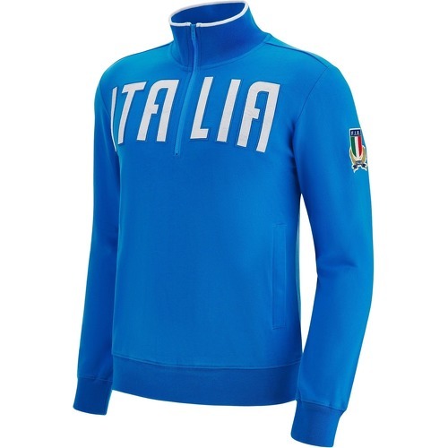 MACRON - Sweatshirt 1/4 zip coton Italie Rugby Travel 2022/23