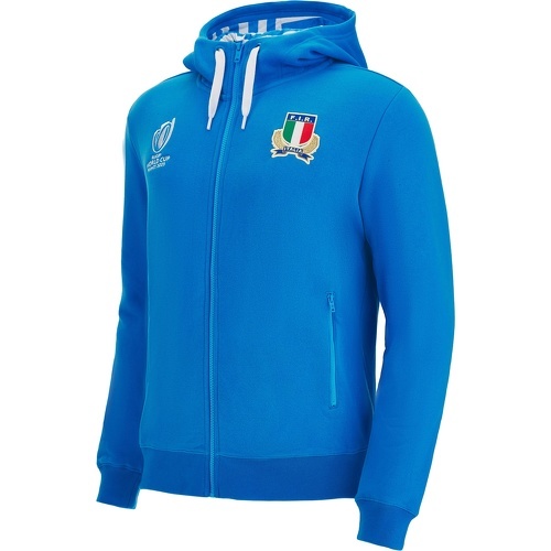 Veste à capuche Italie Coupe du Monde Rugby France 2023 Bleu