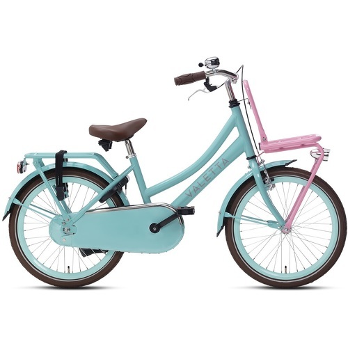 Valetta - Vélo Enfant Cargo - Filles - 20 pouces - Turquoise / Rose