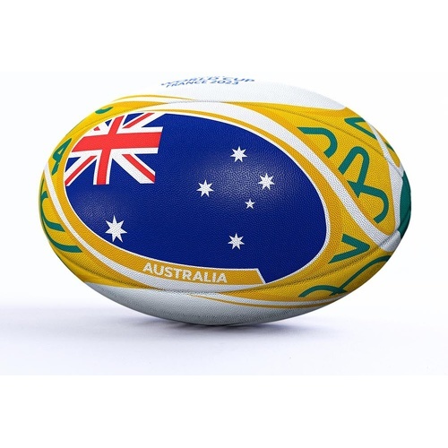 GILBERT - Ballon Coupe du Monde Rugby 2023 Australie T.5 Blanc/Jaune