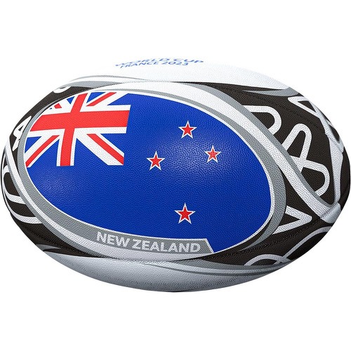 GILBERT - Ballon Coupe du Monde Rugby 2023 Nouvelle Zélande T.5 Blanc/Noir