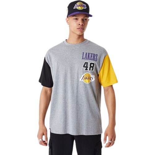 NEW ERA - T-Shirt NBA Los Angeles Lakers Arch Wordmark Oversize Gris