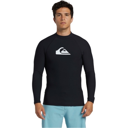 Mens Heater Long Sleeve Rash Vest - Black