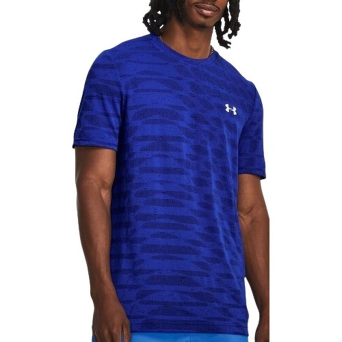 UNDER ARMOUR - Ua Seamless Ripple Manches Courtes Blu