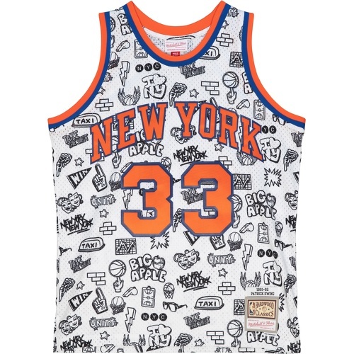 Mitchell & Ness - Maillot New York Knicks NBA Doodle Swingman 1991 Patrick Ewing