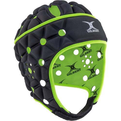 GILBERT - CASQUE RUGBY ENFANT NOIR/JAUNE VERT- AIR