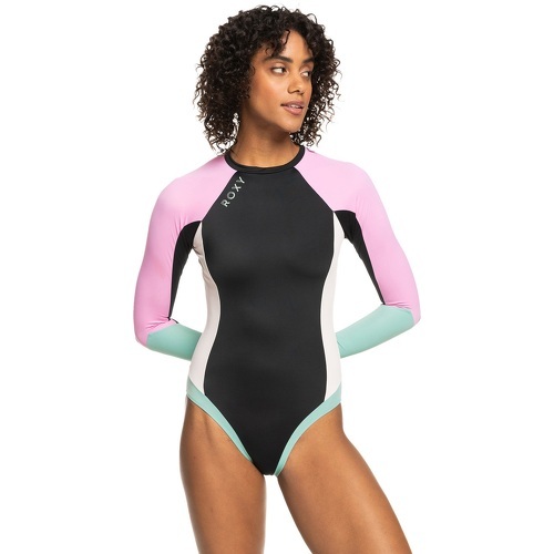 ROXY - Femmes Active Onesie Long Sleeve Back Zip Swimsuit ERJWR0368