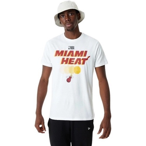 NEW ERA - T-shirt NBA Miami Heat team Graphic Blanc pour Homme