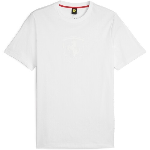 PUMA - T-shirt ton sur ton avec grand écusson Scuderia Ferrari Motorsport