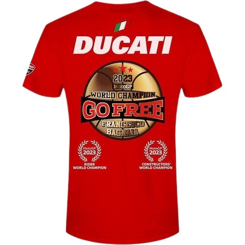 DUCATI CORSE - T-Shirt Champion du Monde de Moto GP Francesco "PECCO" Bagnaia 2023 Homme