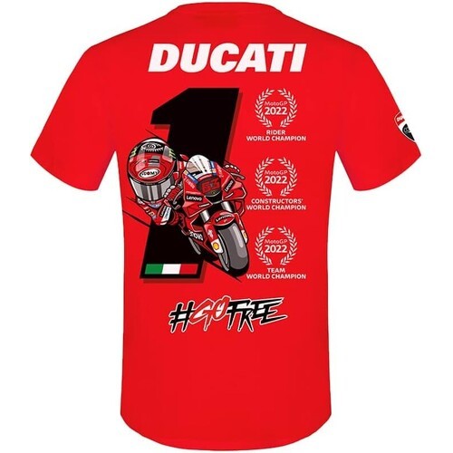 DUCATI CORSE - T-Shirt Pecco Bagnaia 63 Champion Du Monde Officiel Moto Gp