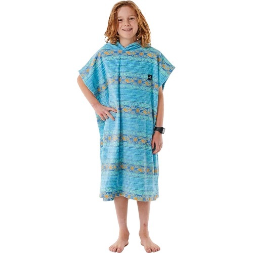 Boy Capuche Poncho Light Aqua