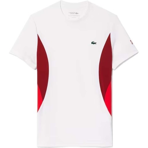 LACOSTE - T-Shirt Tennis Novak Djokovic Blanc / Rouge