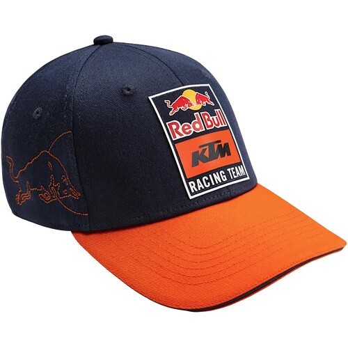 Red Bull KTM Racing Team - Casquette Bouchon ajusté Pit Stop Moto GP Officiel - Adulte - Bleu Orange