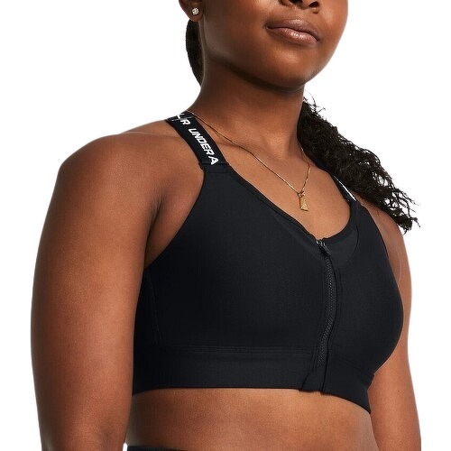 UA Infinity High Zip 2.0 Bra-BLK