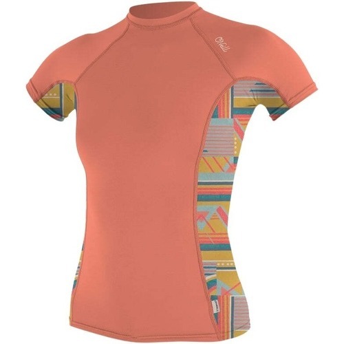 O'Neill Femmes Side Print Short Sleeve Rash Guard - Burnt C