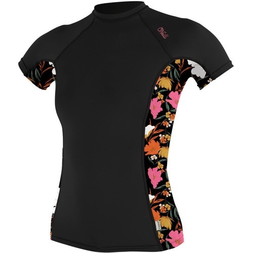 O’NEILL - O'Neill Femmes Side Print Short Sleeve Rash Guard - Black /