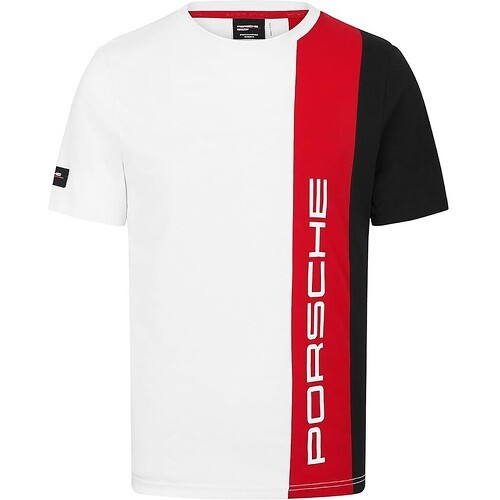 PORSCHE MOTORSPORT - T-shirt à rayures Blanc Rouge Noir Homme