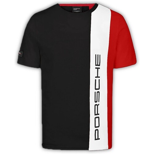 PORSCHE MOTORSPORT - T-shirt à rayures Noir Blanc Rouge Homme