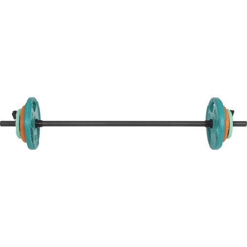 Barre légère aérobic 130cm + 17,5kg poids en caoutchouc grip