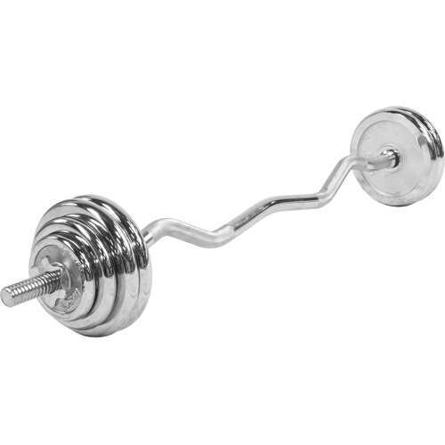 GORILLA SPORTS - Haltère chromé version Curl - kit 35,5 kg