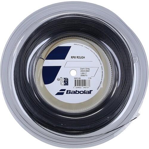 BABOLAT - Cordage De Tennis Rpm Rough (Durabilité + Spin) Foncé Rouleau De 200M