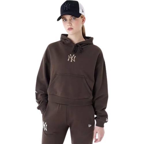 NEW ERA - Sweat à Capuche MLB New York Yankees Lifestyle Crop Marron pour femme