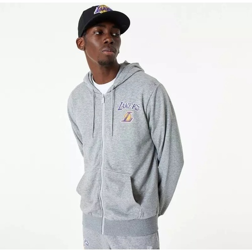 NEW ERA - Sweat à Capuche zippé NBA Los Angeles Lakers Essential Gris