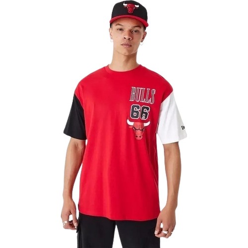 NEW ERA - T-Shirt NBA Chicago Bulls Arch Wordmark Oversize Rouge