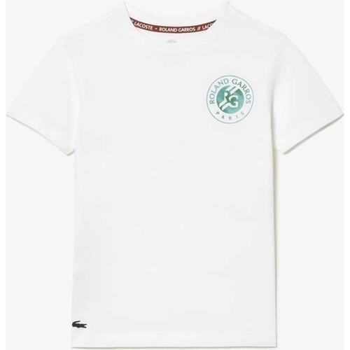 LACOSTE - T-shirt Sport Roland Garros Junior Blanc