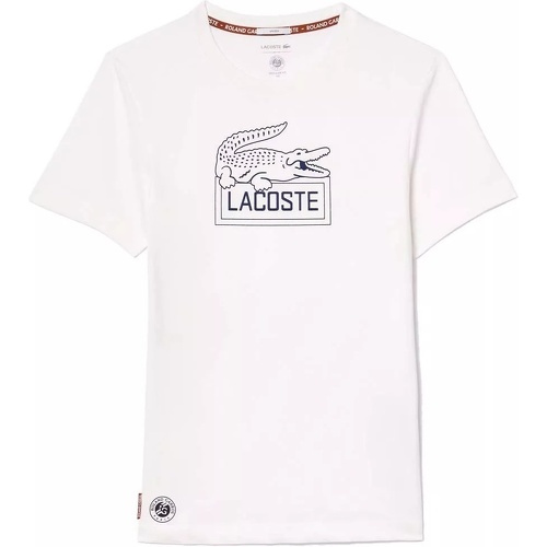 LACOSTE - T-Shirt Sport Roland Garros Unisex Blanc