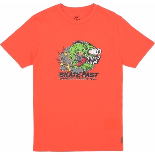 Tee Shirt Skate Fast Bright Red Garçon