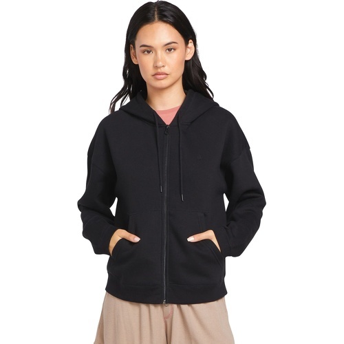 Veste A Capuche Stone Heart Up Zip Fleece Black Femme