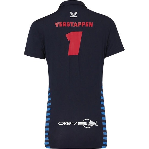 RED BULL RACING F1 - Polo à manches courtes officiel Femme Oracle Red Bull Racing Teamline Max Verstappen - Bleu