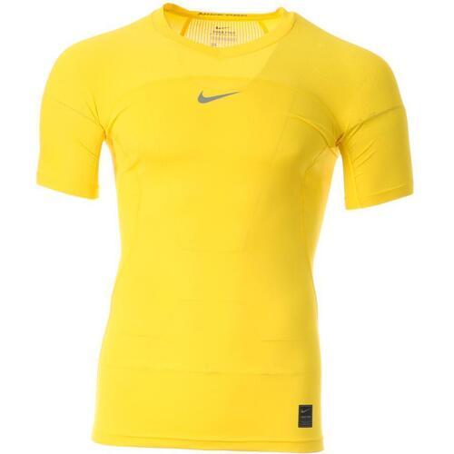 NIKE - T-shirt de compression Jaune Homme Tenue Compete