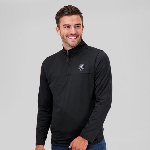 STADE TOULOUSAIN - Sweat noir pour homme Quart Zip Polar