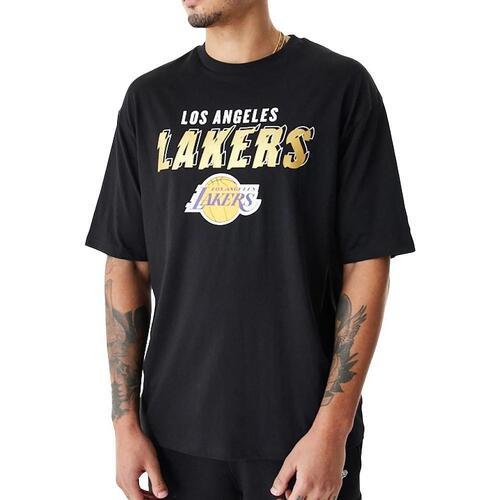 T-shirt Noir Homme Team Script Los Angeles Lakers