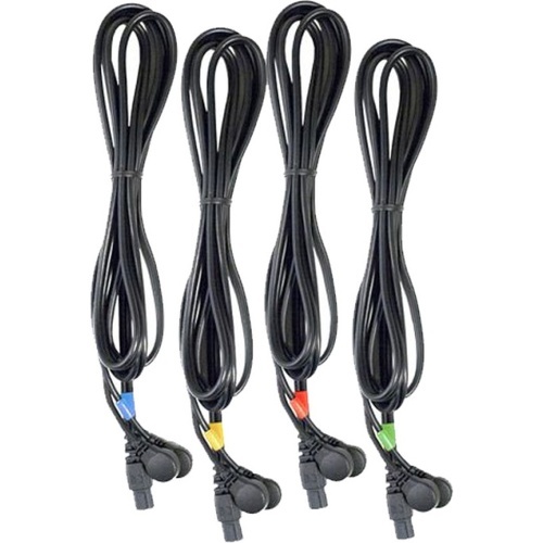 COMPEX - Jeu de 4 cables 6p snap noirs