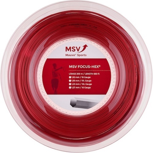 MSV - Cordage De Tennis Focus Hex (Durabilité + Spin) Rouleau De 200M