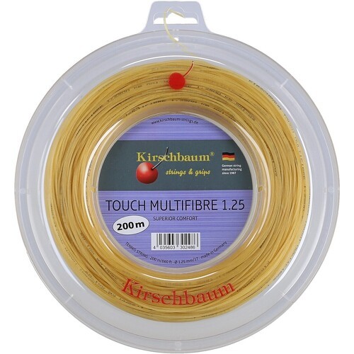 KIRSCHBAUM - Cordage De Tennis En Cerisier Touch Multifibre (Confortable) Naturel Rouleau De 200M