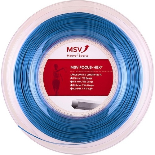 MSV - Cordage De Tennis Focus Hex (Durabilité + Spin) Clair Rouleau De 200M