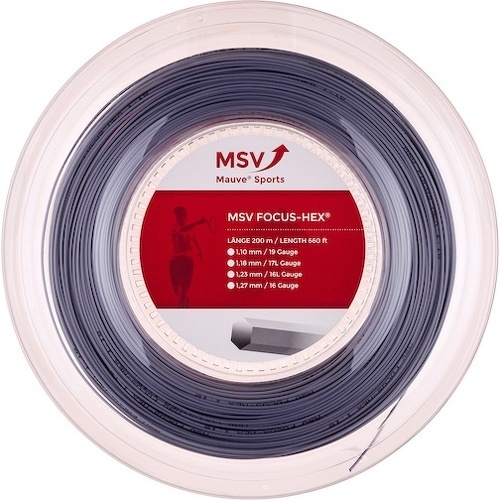 MSV - Cordage De Tennis Focus Hex (Durabilité + Spin) Rouleau De 200M