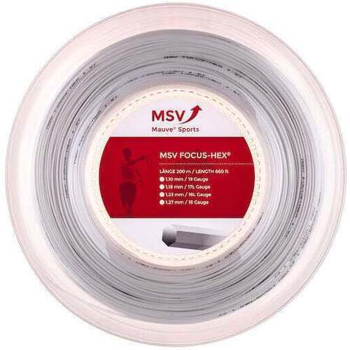 MSV - Cordage De Tennis Focus Hex (Durabilité + Spin) Rouleau De 200M