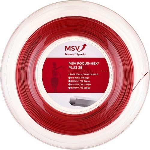 MSV - Cordage De Tennis Focus Hex Plus 38 (Durabilité + Spin) Rouleau De 200M