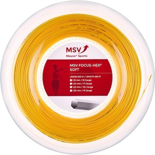 MSV - Cordage De Tennis Focus Hex Soft 1.20 (Durabilité+Toucher) Rouleau De 200M